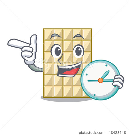 Chef white chocolate on a cartoon plate Chef white chocolate on a cartoon plate 48428348