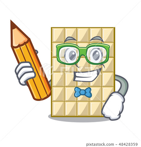 Student white chocolate on a cartoon plate Student white chocolate on a cartoon plate 48428359