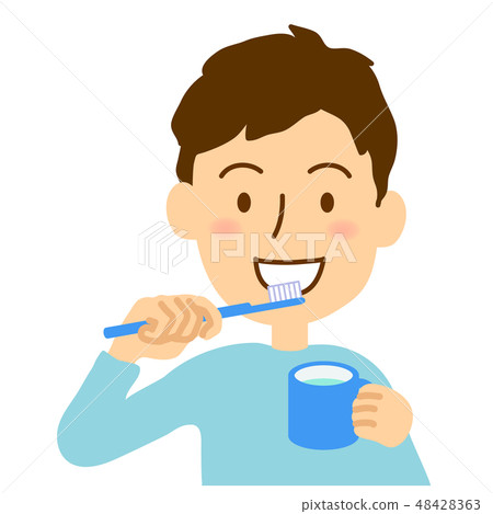 Toothpaste Adult male upper body cup Toothpaste Adult male upper body cup 48428363