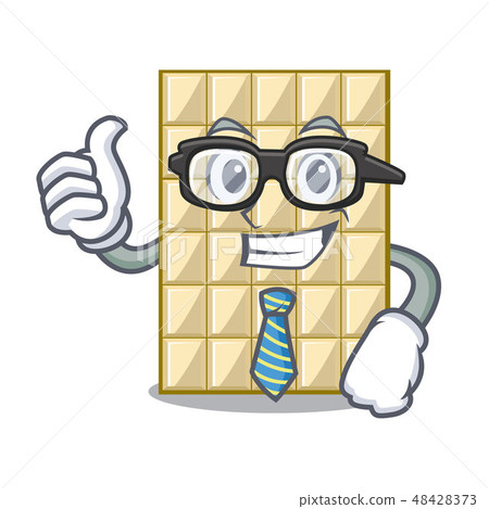 Businessman white chocolate on a cartoon plate Businessman white chocolate on a cartoon plate 48428373