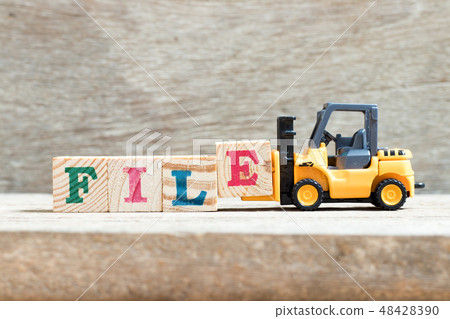 Toy forklift hold letter block e in word file Toy forklift hold letter block e in word file 48428390