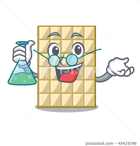 Professor white chocolate on a cartoon plate Professor white chocolate on a cartoon plate 48428396