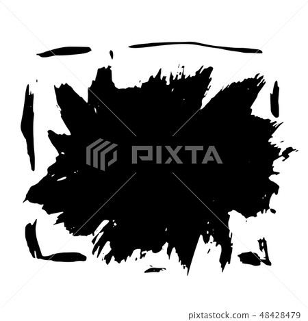 Ink vector dry brush frame. Vector illustration. Grunge hand drawn watercolor texture. Space for Ink vector dry brush frame. Vector illustration. Grunge hand drawn watercolor texture. Space for 48428479