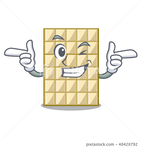 Wink white chocolate on a cartoon plate Wink white chocolate on a cartoon plate 48428792