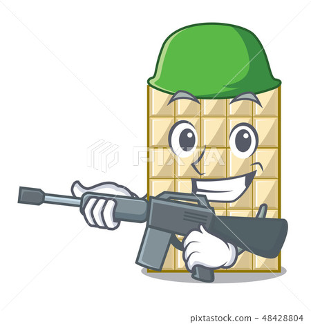 Army chocolate white in the shape character Army chocolate white in the shape character 48428804