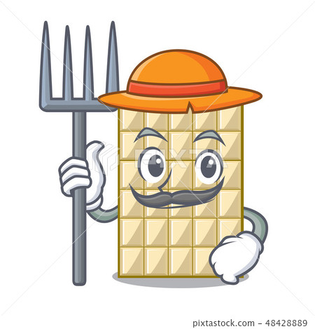 Farmer chocolate white in the shape character 48428889