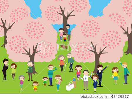 喜歡觀賞櫻花的人們 喜歡觀賞櫻花的人們 48429217