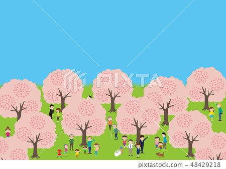 喜歡觀賞櫻花的人們 喜歡觀賞櫻花的人們 48429218