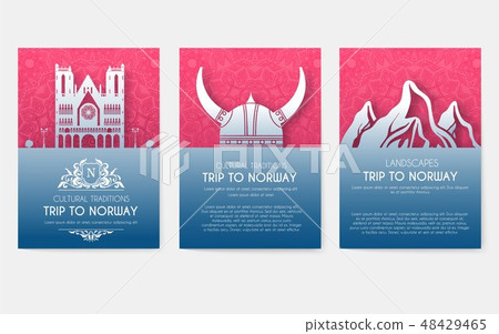 Set of Norway country ornament illustration concept. Art traditional, book, poster, abstract Set of Norway country ornament illustration concept. Art traditional, book, poster, abstract 48429465