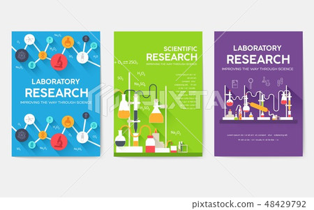 Science information cards set. laboratory template of flyear, magazines, posters, book cover Science information cards set. laboratory template of flyear, magazines, posters, book cover 48429792