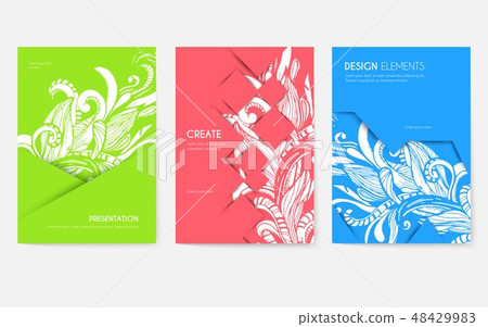 Abstract vector brochure cards set. Print art template of flyear, magazines, posters, book cover Abstract vector brochure cards set. Print art template of flyear, magazines, posters, book cover 48429983
