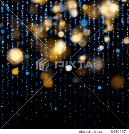 Blurred bokeh light on dark blue background.... - Stock Illustration ...