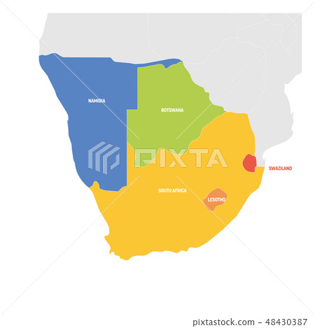 South Africa Region. Colorful map of countries in southern Africa. Vector illustration South Africa Region. Colorful map of countries in southern Africa. Vector illustration 48430387