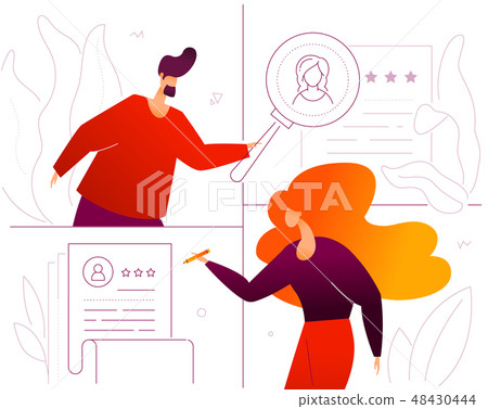 HR management - flat design style colorful... - Stock Illustration ...