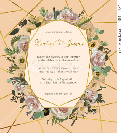 Design watercolor vector geometric golden frame Design watercolor vector geometric golden frame 48431784