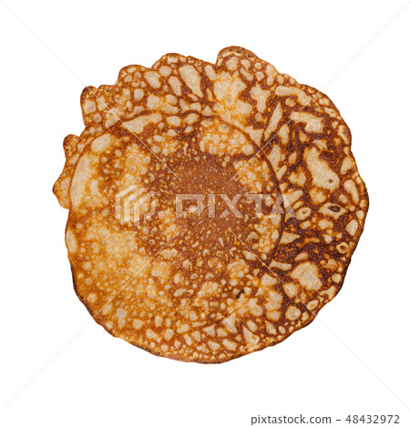 thin pancake isolated on white background 48432972