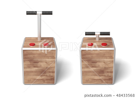 3d rendering of two wooden detonator boxes on white background. 48433568