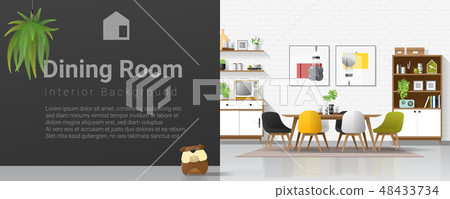 Modern dining room background Modern dining room background 48433734