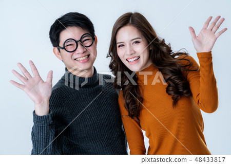 sweet asian couple traveller with happiness smile 48433817