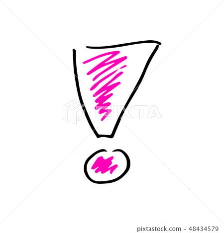 Free hand vector drawing of an exclamation mark. 48434579
