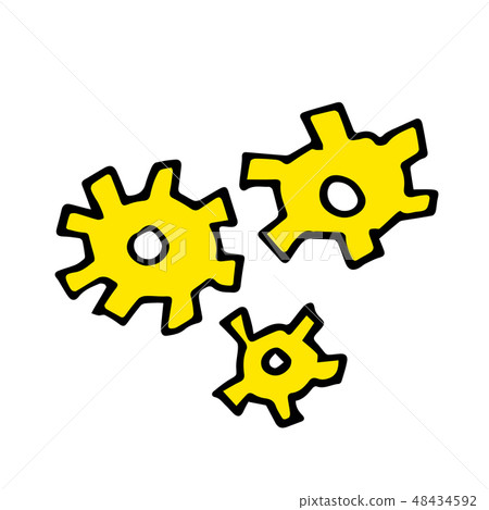 Free hand vector drawing of gear wheels. 48434592