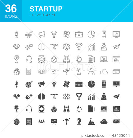 Startup Line Web Glyph Icons Startup Line Web Glyph Icons 48435044