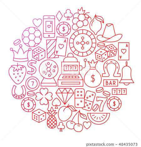 Casino Royal Line Icon Circle Design 48435073