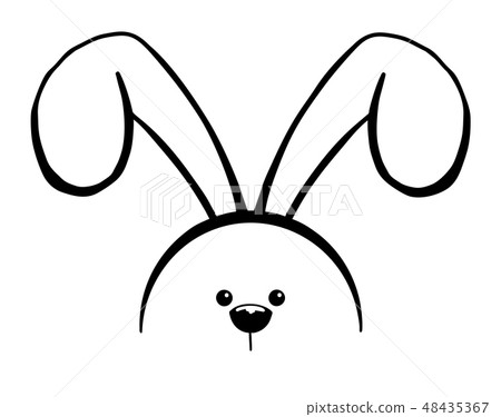 Sketch rabbit ears with a muzzle. Easter bunny. Sketch rabbit ears with a muzzle. Easter bunny. 48435367