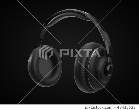 wireless headphone with modern design. 3d illustration wireless headphone with modern design. 3d illustration 48435522