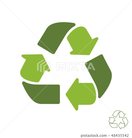 Recycle icon sign isolated on white background Recycle icon sign isolated on white background 48435542