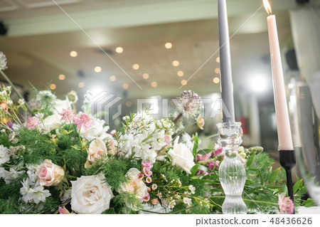 Floral decoration for wedding ceremony romance dining. Wedding banquet , festive decor. Bouquet from 48436626