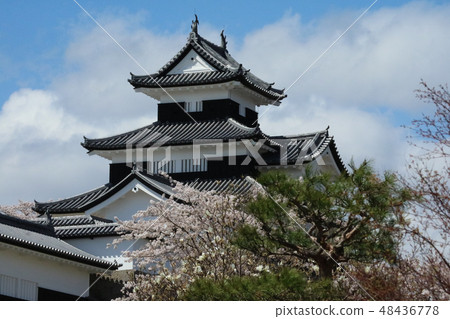 日本的100座著名城堡,春天的白川小峰城堡,三座砲塔 日本的100座著名城堡,春天的白川小峰城堡,三座砲塔 48436778