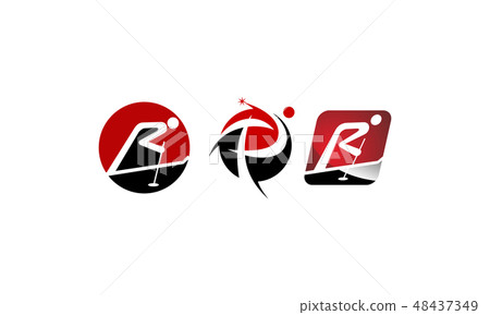 Logotype P R Template Set 48437349