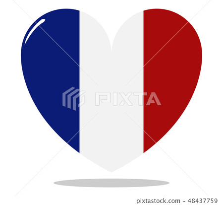 france flag with heart france flag with heart 48437759