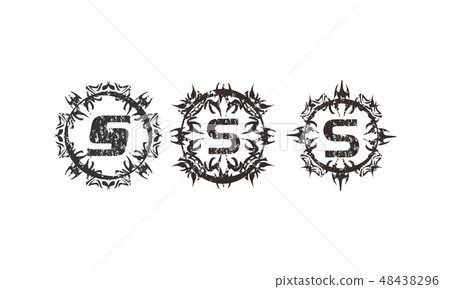 Rough Letter S Template Set 48438296