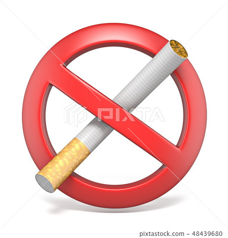 No smoking red sign 3D No smoking red sign 3D 48439680
