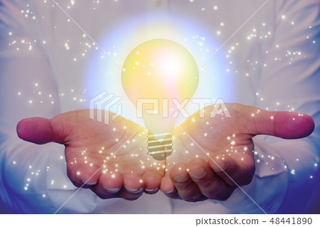 Light bulb and idea Light bulb and idea 48441890
