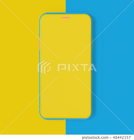 Download Smartphone Mockup Yellow And Blue Color Stock Illustration 48442157 Pixta Yellowimages Mockups