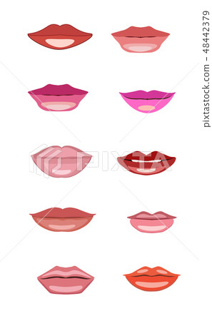 Vector set of lips of different shape Vector set of lips of different shape 48442379