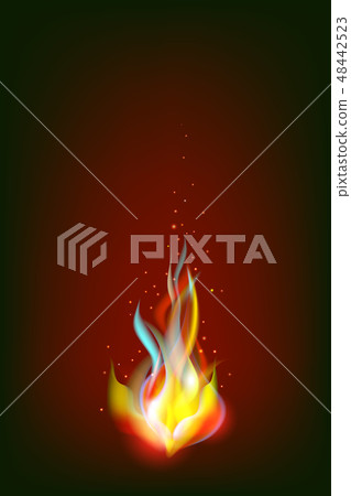 Vector illustration of realistic bonfire Isolated  48442523