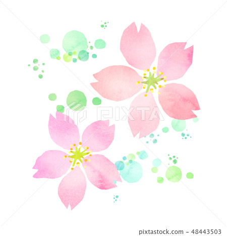 櫻花水彩風格紋理 櫻花水彩風格紋理 48443503