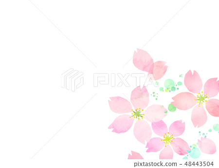櫻花水彩風格紋理 48443504