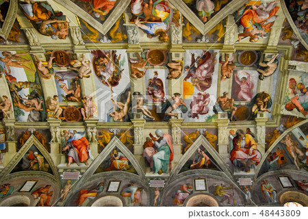 Sistine Chapel, ceiling, Vatican city, Italy. 48443809