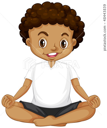 A young boy meditation A young boy meditation 48443839