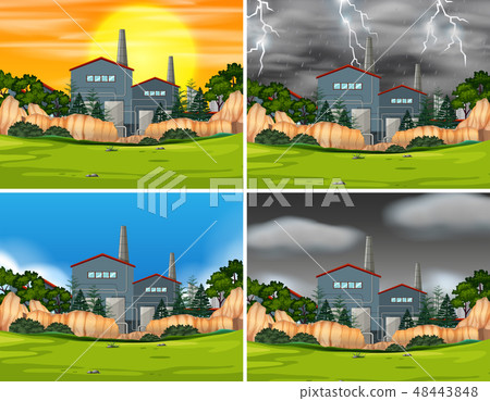 Set of industrial factory scenes Set of industrial factory scenes 48443848