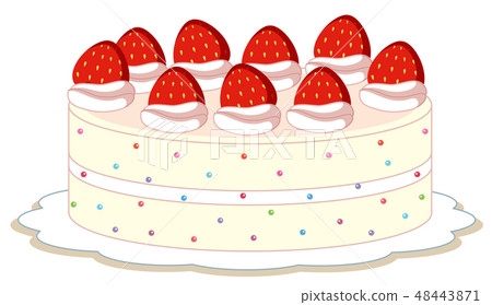 An isolated strawberry cake 48443871