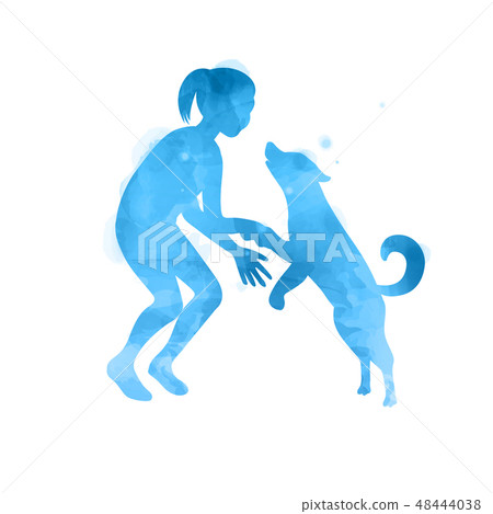 The concept of trust, friendship and pet care. 48444038