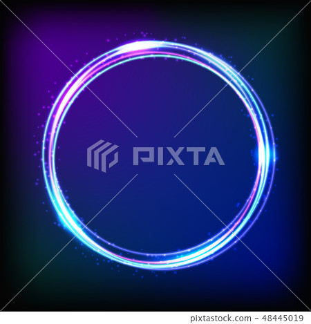 Ring of light on blue background 48445019