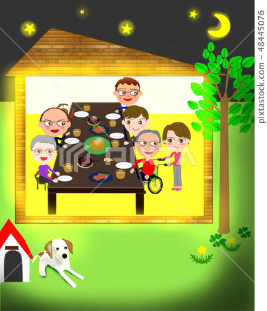 家庭餐風景晚餐 48445076