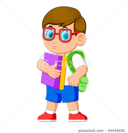 young teenager with school backpack and books young teenager with school backpack and books 48446890